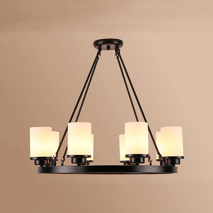 Silva Suspension Bague Rétro, Métal/Verre, Blanc/Noir, Salle à Manger/Salle de Séjour - Neutralighting