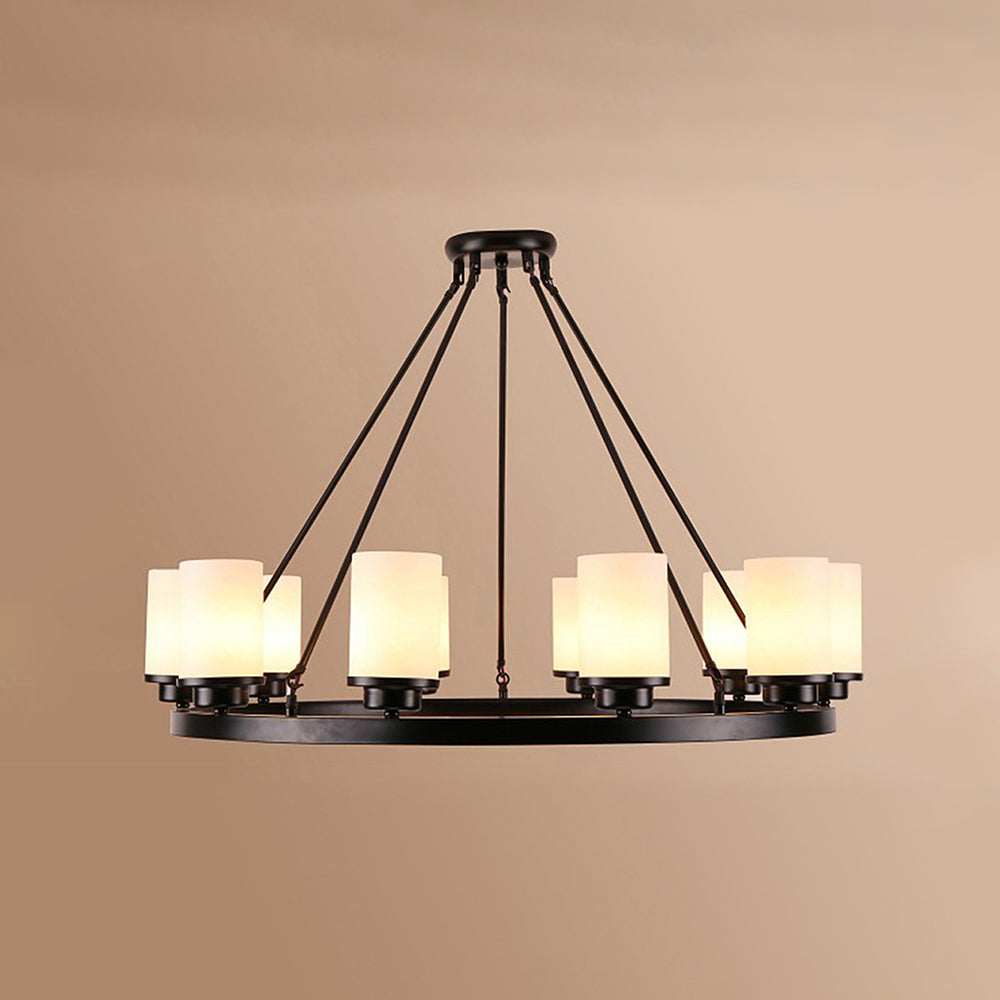 Silva Suspension Bague Rétro, Métal/Verre, Blanc/Noir, Salle à Manger/Salle de Séjour - Neutralighting