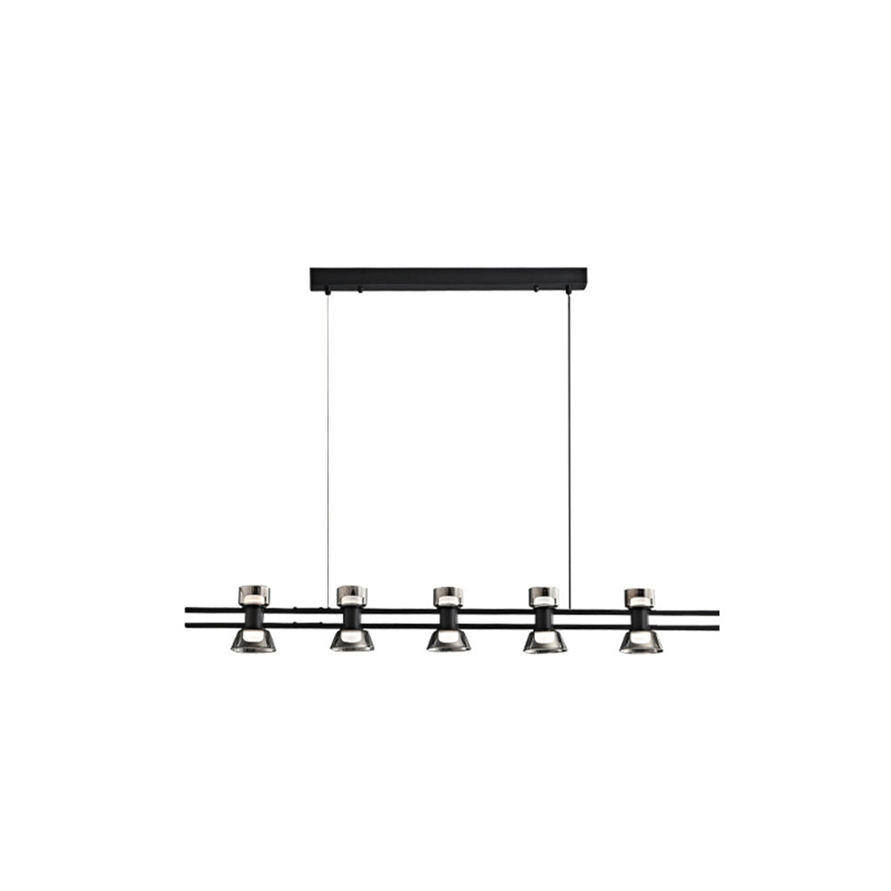 Arisha Suspension Linéaire Simple, Cuivre/Verre, Noir/Or, Salle de Bain/Chambre - Neutralighting