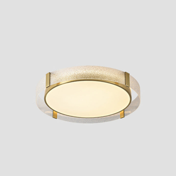 Arisha Plafonnier Rond Moderne, Cuivre/Verre, Doré, Salon - Neutralighting