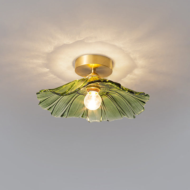 Arisha Suspension Dôme Vintage, Cuivre/Verre, Transparent/Vert, Chambre à Coucher/Salon - Neutralighting