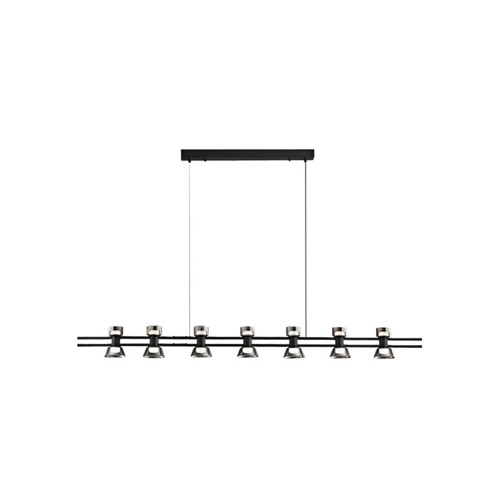 Arisha Suspension Linéaire Simple, Cuivre/Verre, Noir/Or, Salle de Bain/Chambre - Neutralighting