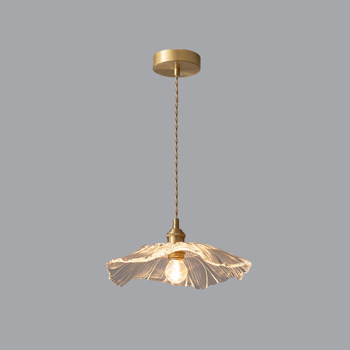 Arisha Suspension Dôme Vintage, Cuivre/Verre, Transparent/Vert, Chambre à Coucher/Salon - Neutralighting