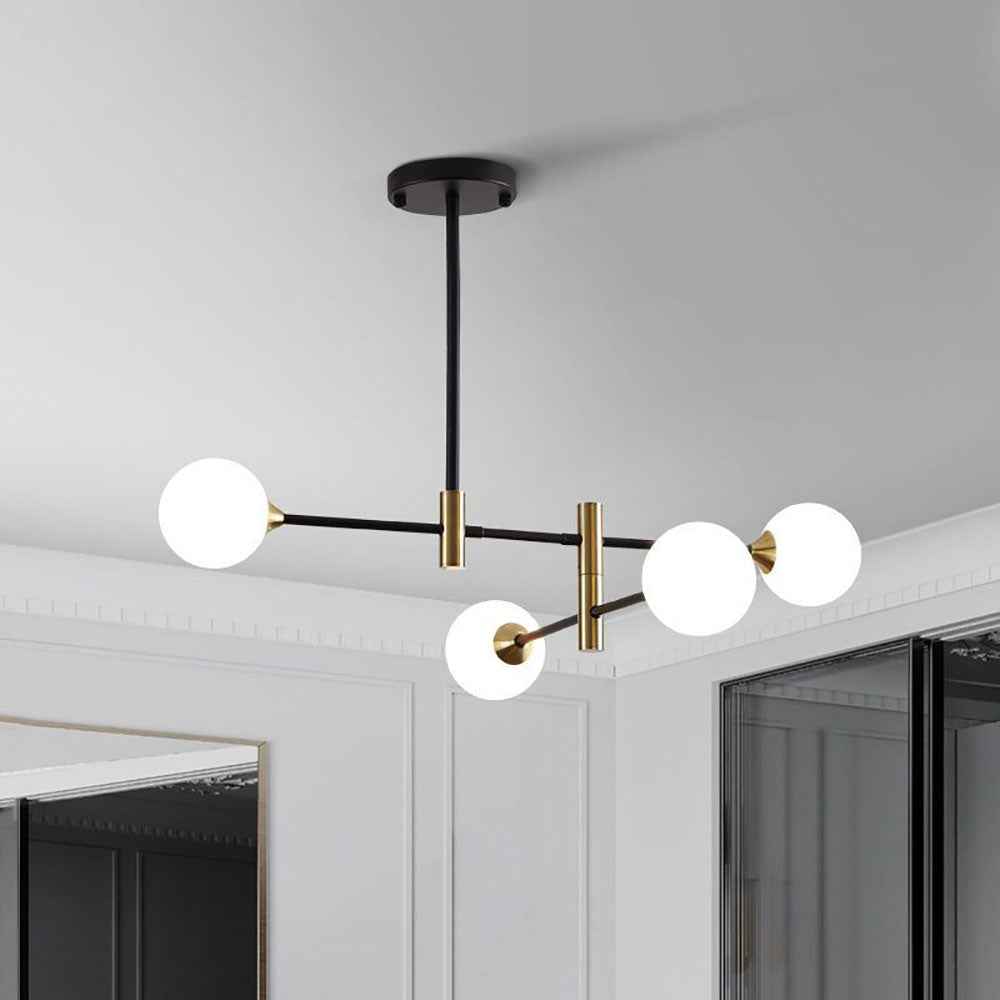 Valentina Design Italien Luminaires Suspensions Globe Moderne Métal/Verre Blanc Laiteux/Clair Chambre/Salon - Neutralighting