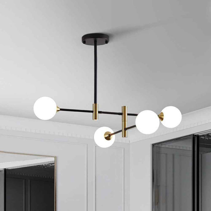 Valentina Design Italien Luminaires Suspensions Globe Moderne Métal/Verre Blanc Laiteux/Clair Chambre/Salon - Neutralighting