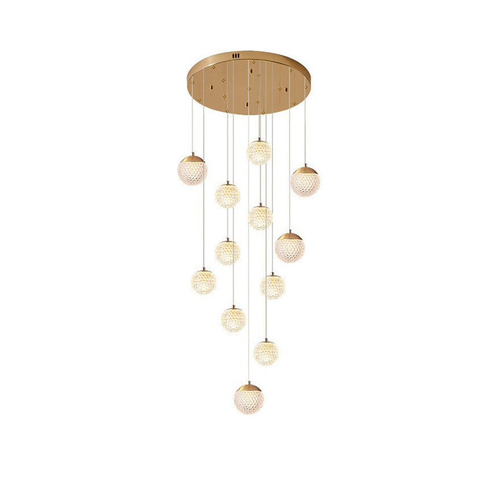 Arisha Luminaires Suspensions Multi/Bulle Moderne Métal/Acrylique Doré Chambre à Coucher - Neutralighting
