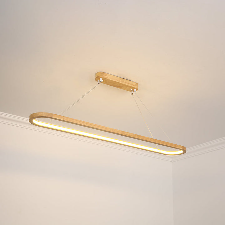 Muto Suspension Ellipse Moderne, Bois/Acrylique, Bois, Salon - Neutralighting