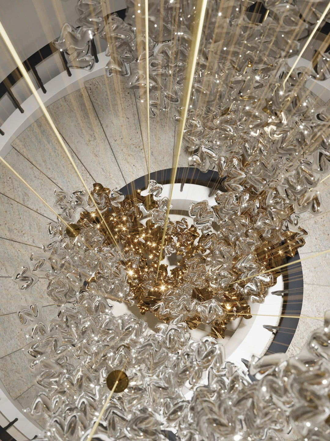 Vecarisra Suspension Lampes Art Verre Tidal Luxe - Neutralighting