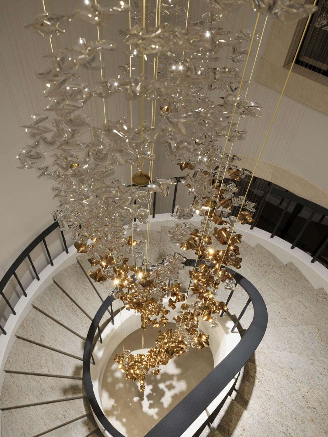 Vecarisra Suspension Lampes Art Verre Tidal Luxe - Neutralighting