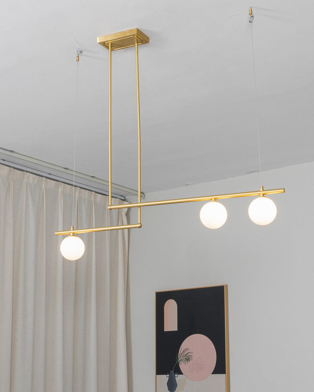 Solara Suspension en laiton linéaire satellite minimaliste - Neutralighting