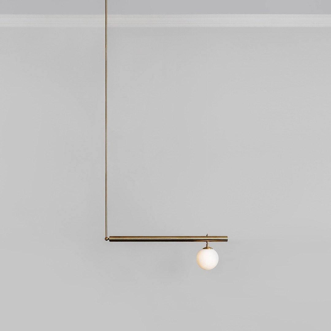 Solara Suspension en laiton linéaire satellite minimaliste - Neutralighting