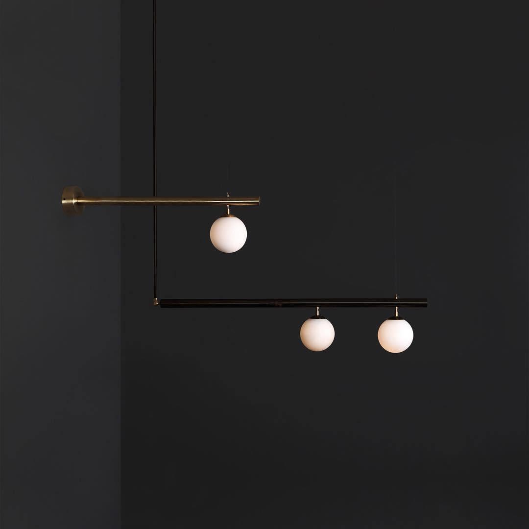 Solara Suspension en laiton linéaire satellite minimaliste - Neutralighting
