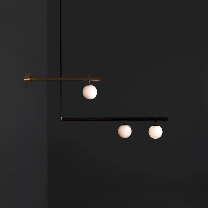 Solara Suspension en laiton linéaire satellite minimaliste - Neutralighting