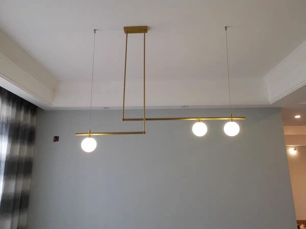 Solara Suspension en laiton linéaire satellite minimaliste - Neutralighting