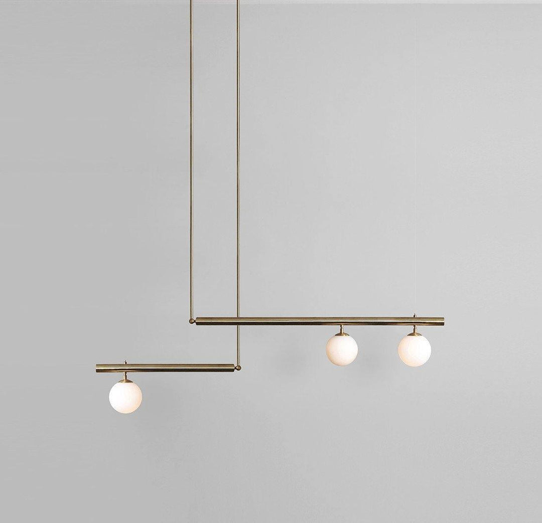 Solara Suspension en laiton linéaire satellite minimaliste - Neutralighting