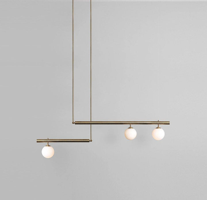 Solara Suspension en laiton linéaire satellite minimaliste - Neutralighting