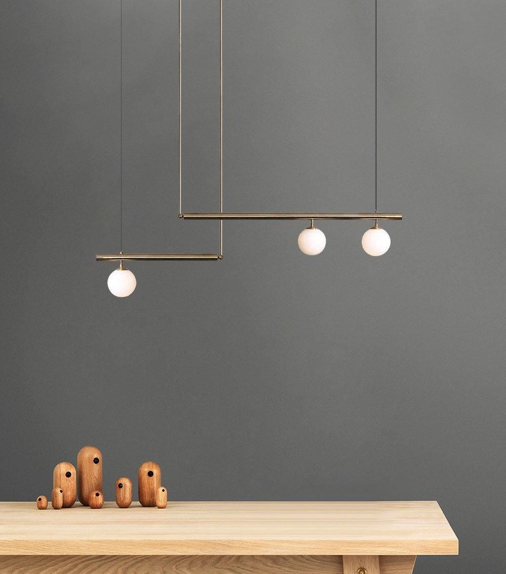 Solara Suspension en laiton linéaire satellite minimaliste - Neutralighting