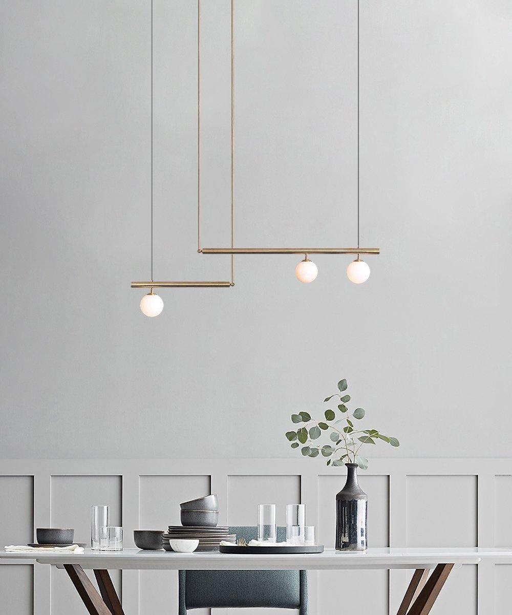 Solara Suspension en laiton linéaire satellite minimaliste - Neutralighting