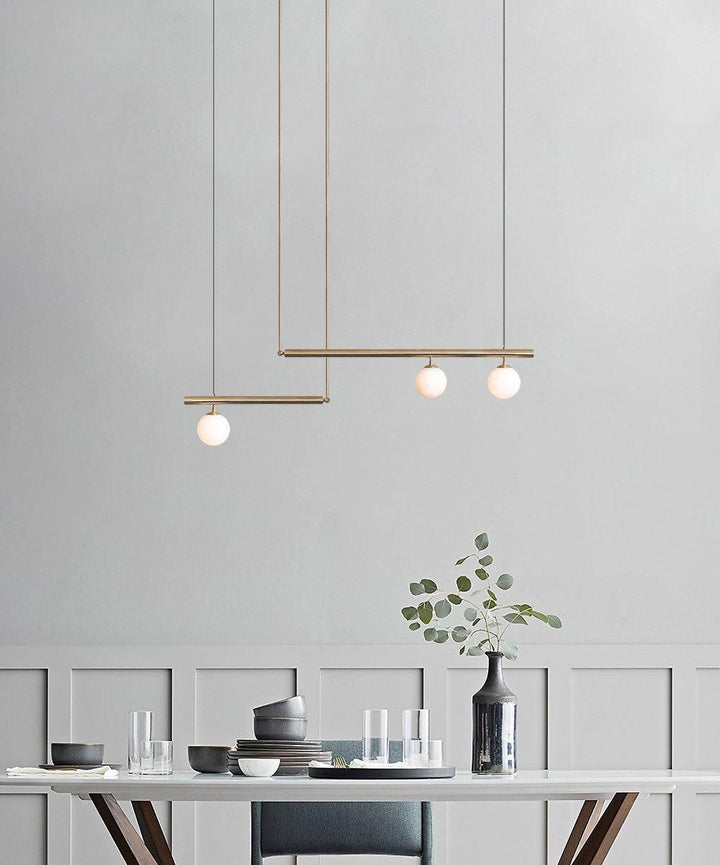 Solara Suspension en laiton linéaire satellite minimaliste - Neutralighting