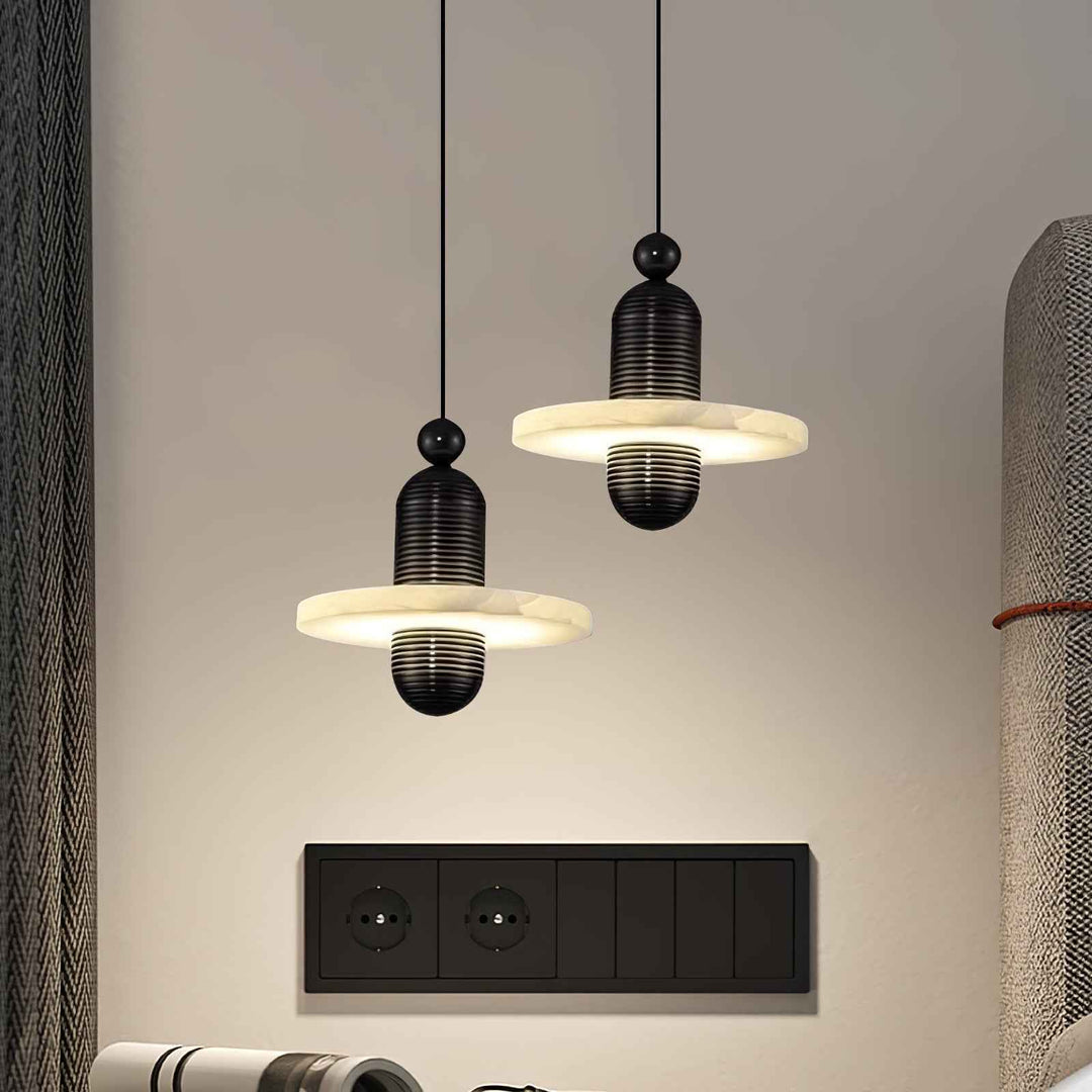 Orion Suspension Laiton Brossé Alabastre - Neutralighting