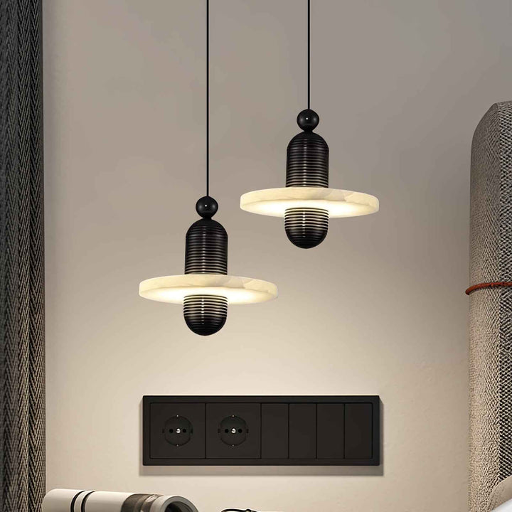 Orion Suspension Laiton Brossé Alabastre - Neutralighting