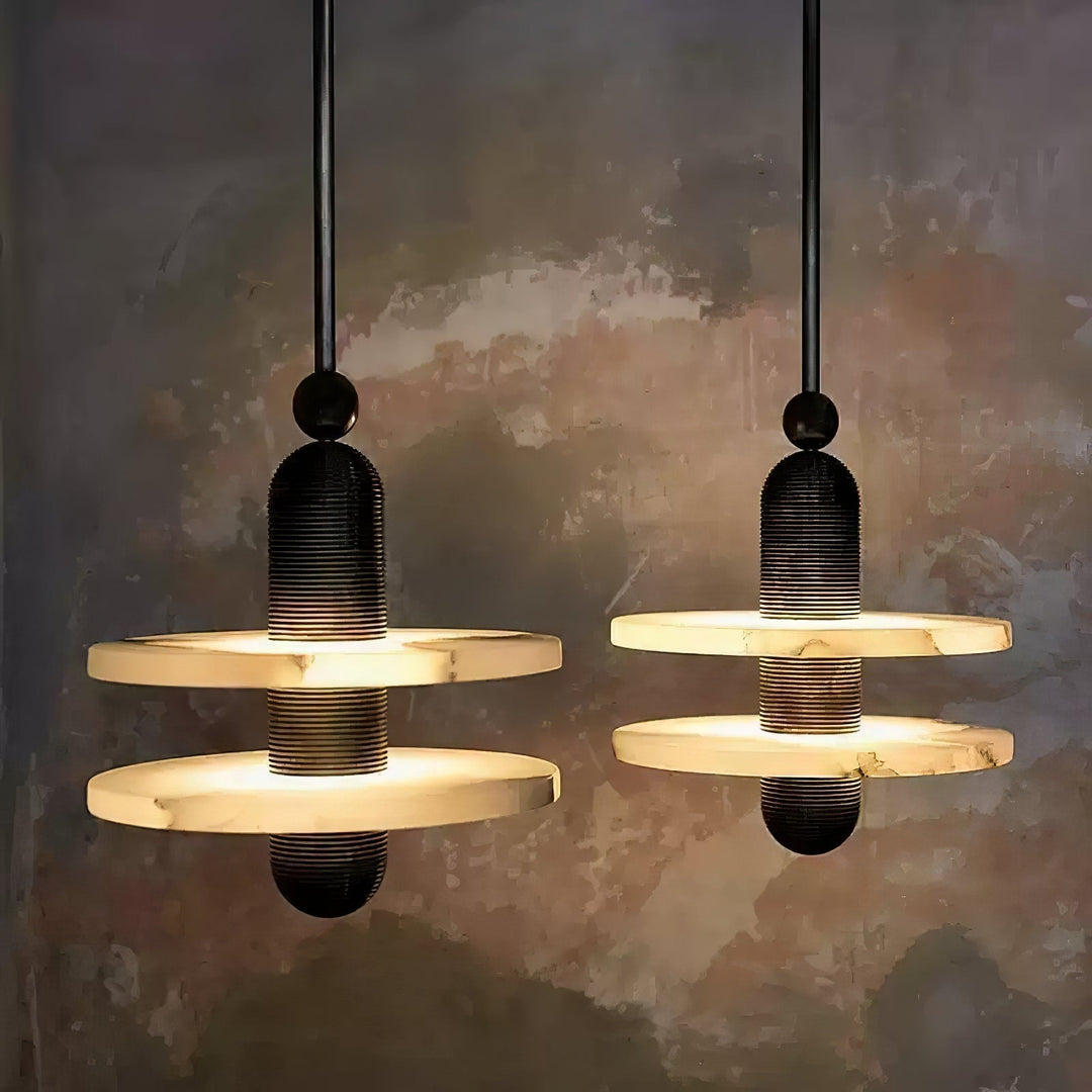 Orion Suspension Laiton Brossé Alabastre - Neutralighting