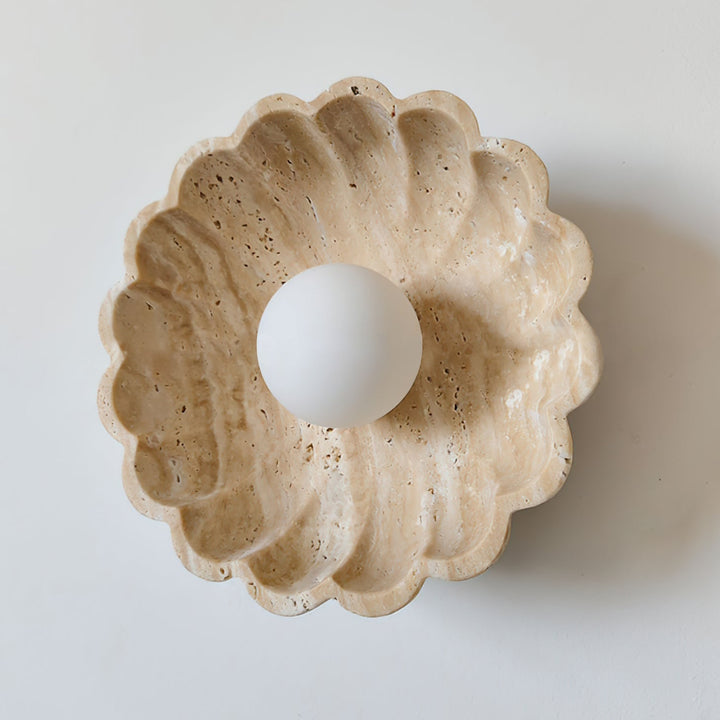 Ritta Applique Murale Coquille Travertin À Bords Découpés - Neutralighting