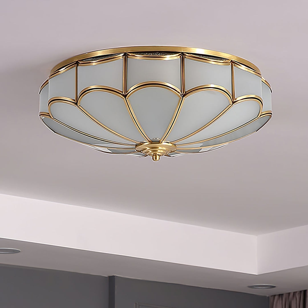 Evmarara Plafonnier encastré en laiton et verre Elegance - Neutralighting