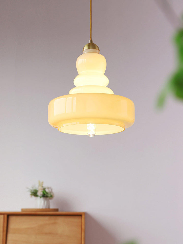 Lustra Suspension en Verre à Couches Style École pour Salon - Neutralighting