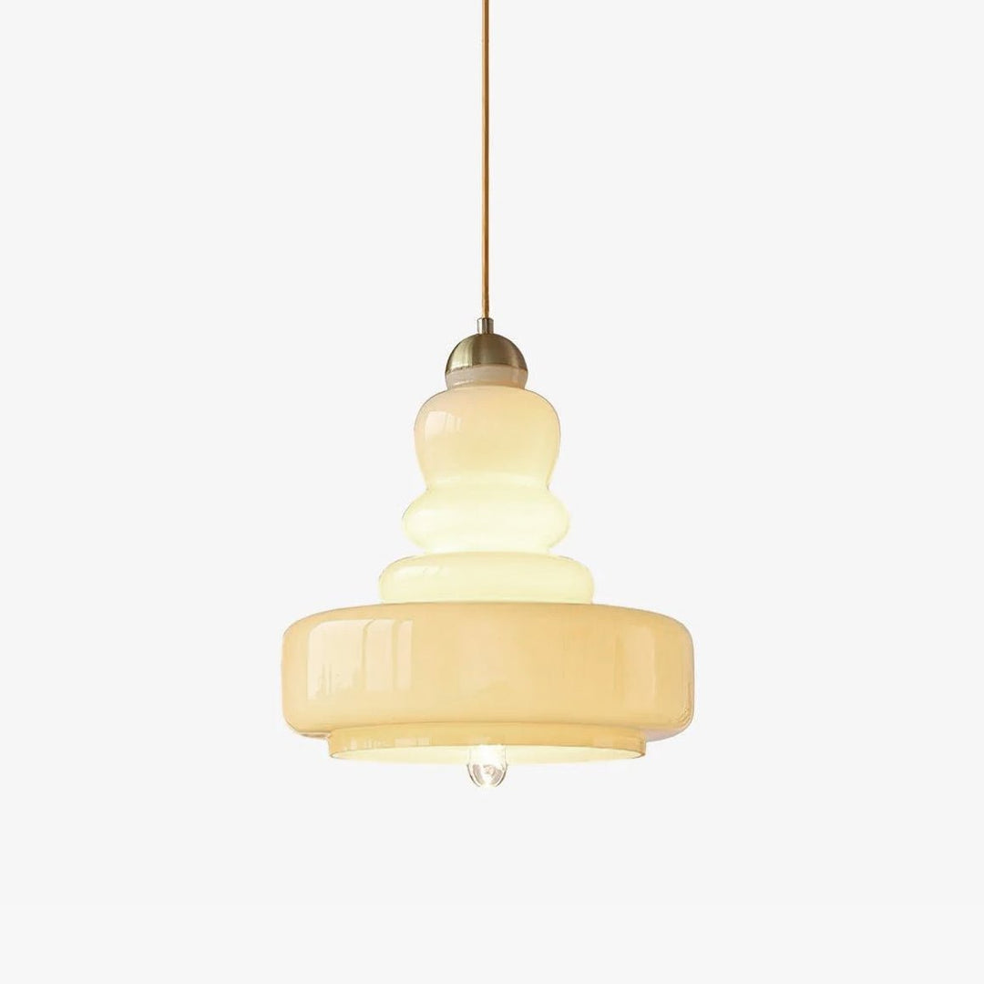 Lustra Suspension en Verre à Couches Style École pour Salon - Neutralighting