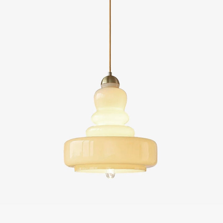 Lustra Suspension en Verre à Couches Style École pour Salon - Neutralighting