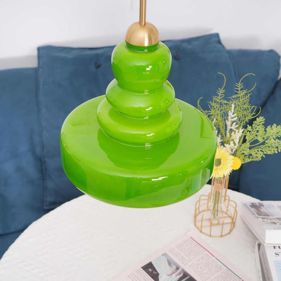 Lustra Suspension en Verre à Couches Style École pour Salon - Neutralighting
