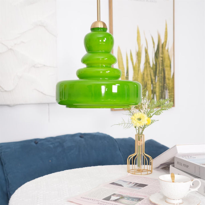 Lustra Suspension en Verre à Couches Style École pour Salon - Neutralighting