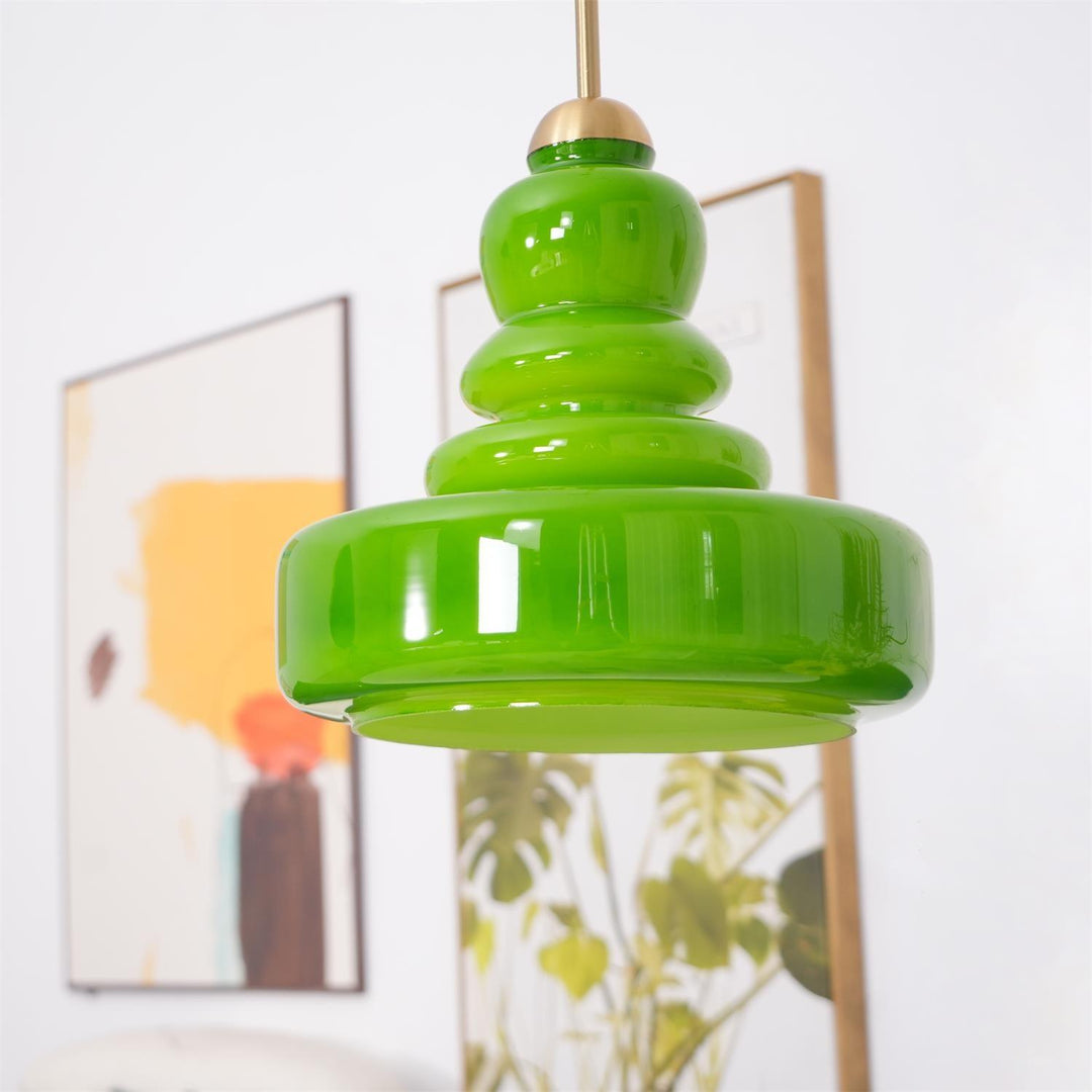 Lustra Suspension en Verre à Couches Style École pour Salon - Neutralighting