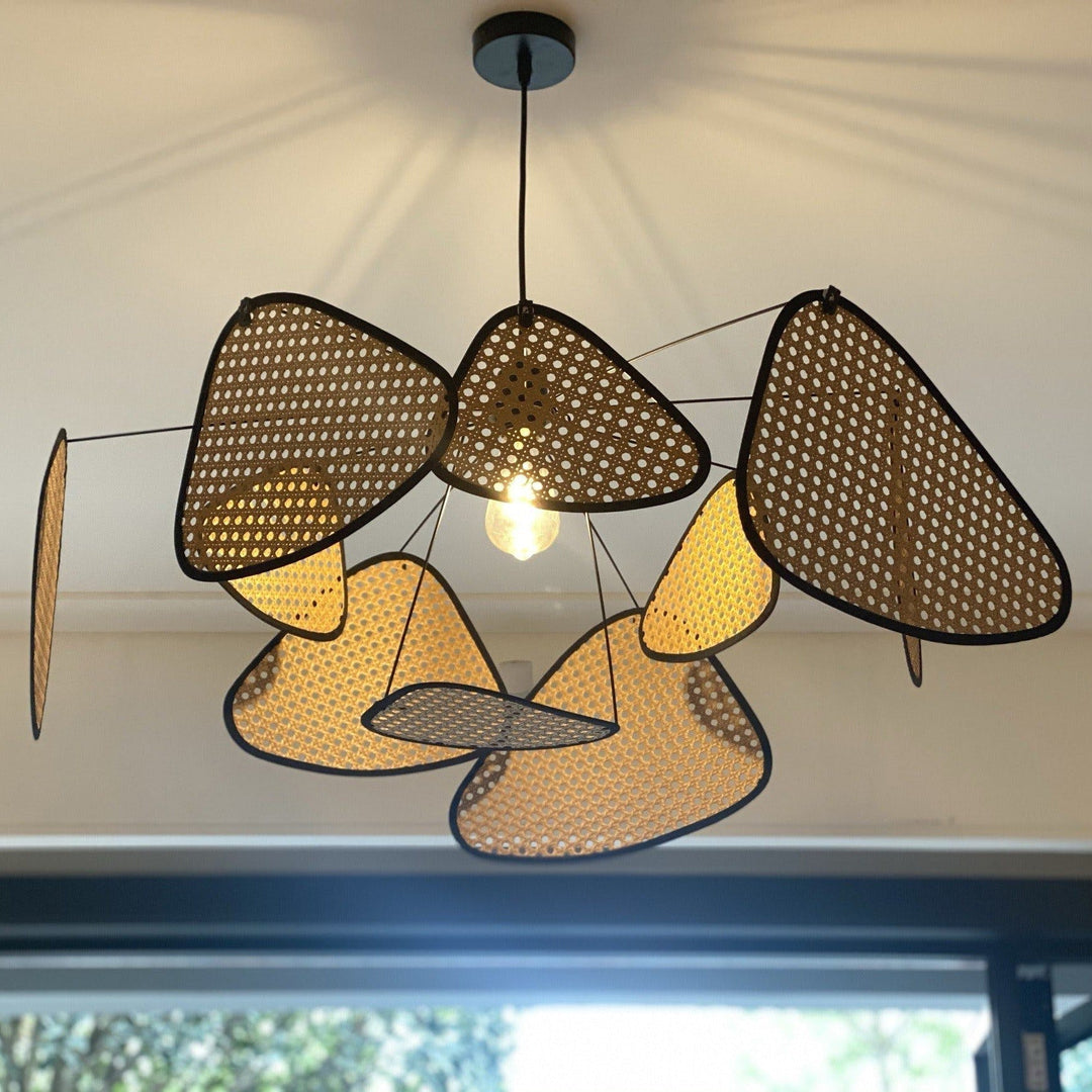 Lustra Chandelier Écran Cannage Suspension Rétro - Neutralighting