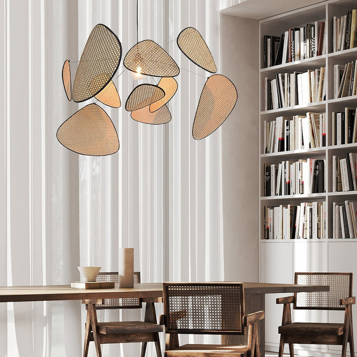 Lustra Chandelier Écran Cannage Suspension Rétro - Neutralighting