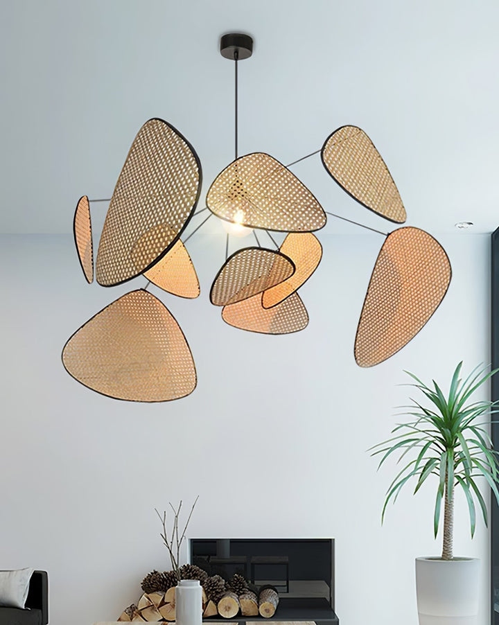 Lustra Chandelier Écran Cannage Suspension Rétro - Neutralighting