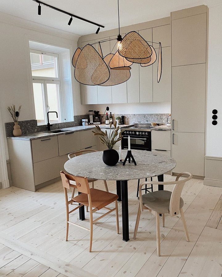 Lustra Chandelier Écran Cannage Suspension Rétro - Neutralighting
