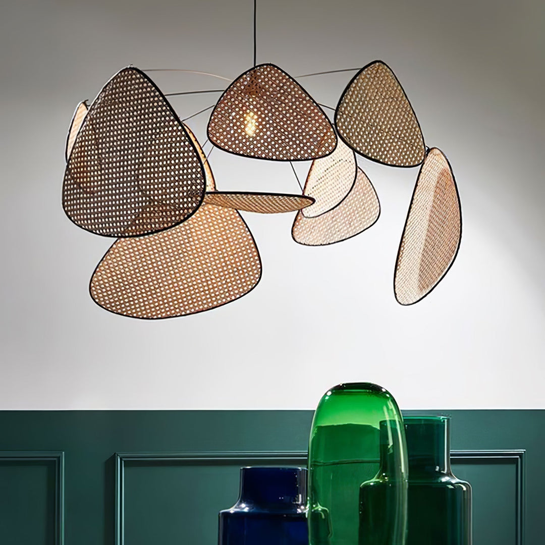 Lustra Chandelier Écran Cannage Suspension Rétro - Neutralighting
