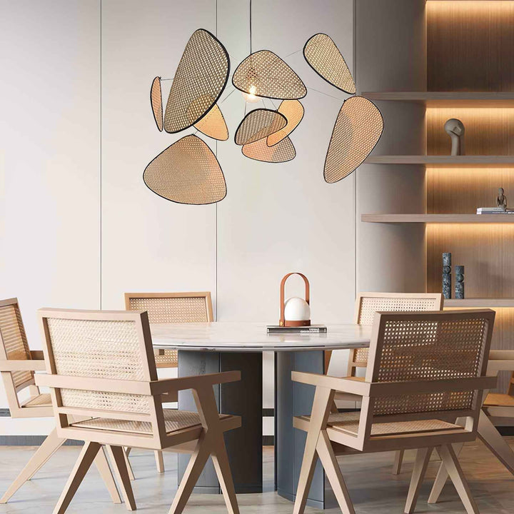 Lustra Chandelier Écran Cannage Suspension Rétro - Neutralighting