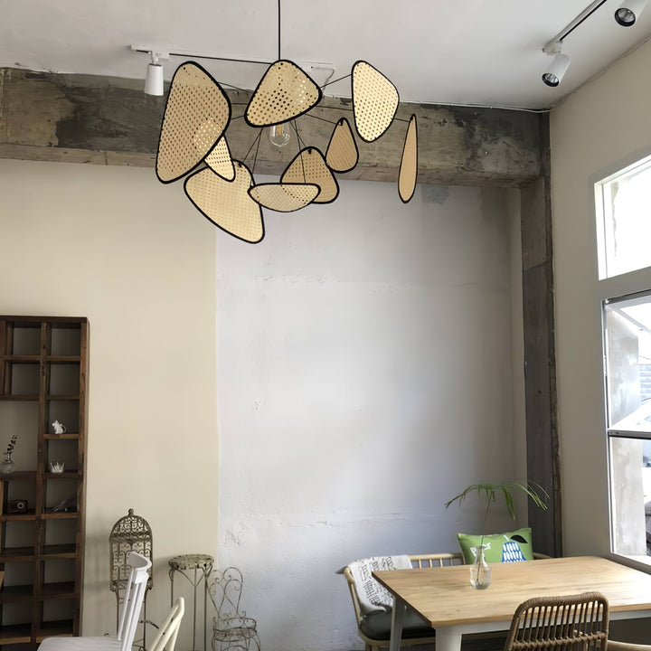 Lustra Chandelier Écran Cannage Suspension Rétro - Neutralighting