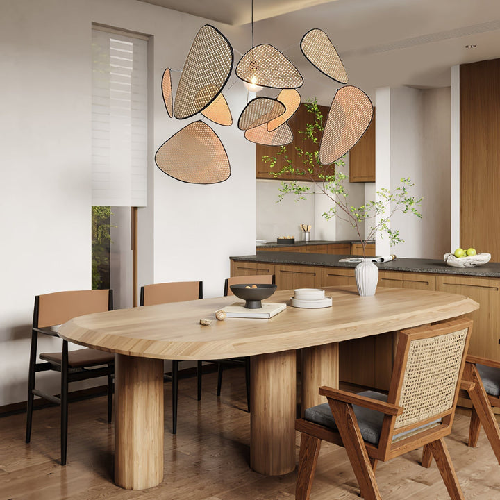 Lustra Chandelier Écran Cannage Suspension Rétro - Neutralighting
