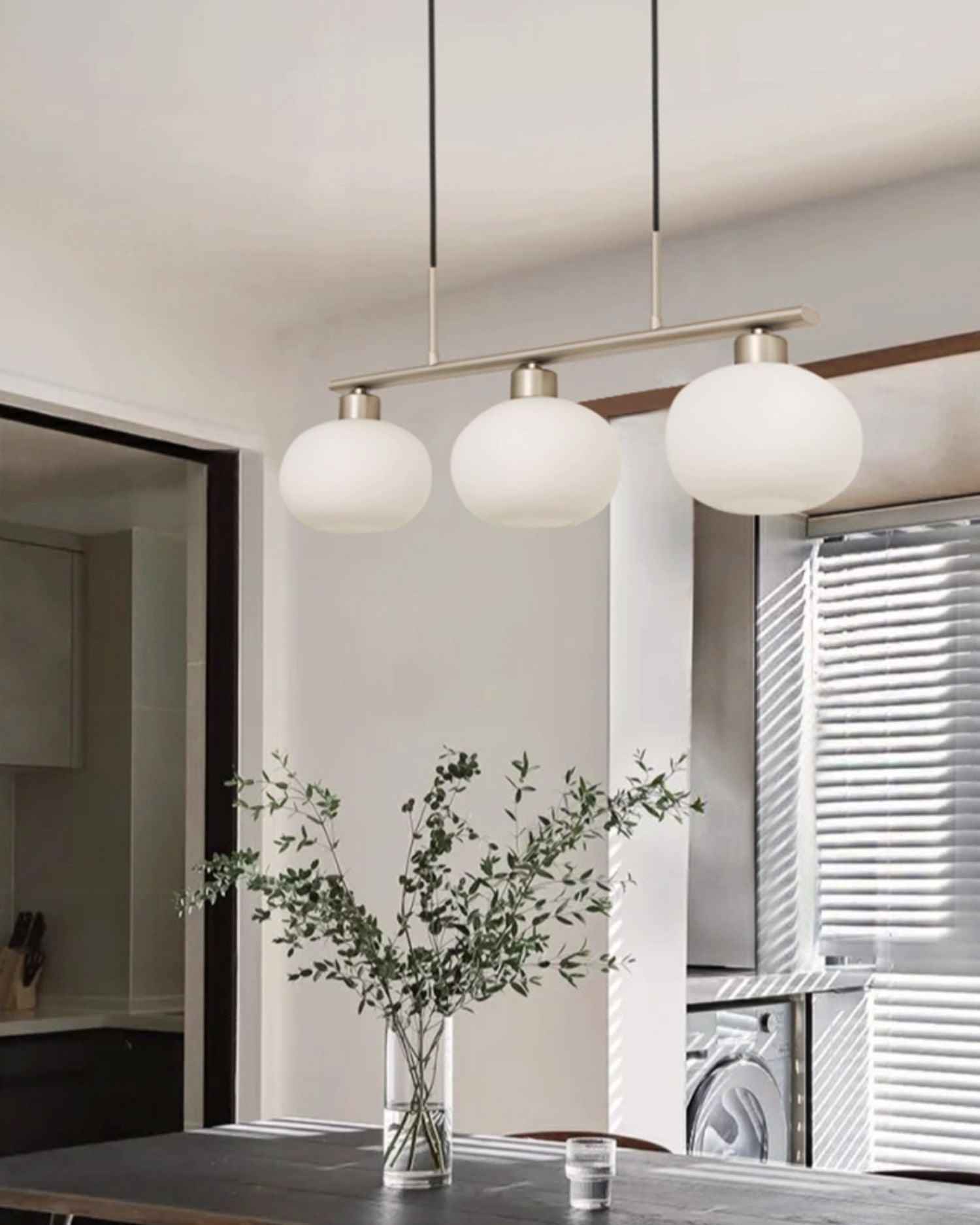 Lustra Suspension Lampe Linéaire à 3 Lumières en Forme de Globe - Neutralighting