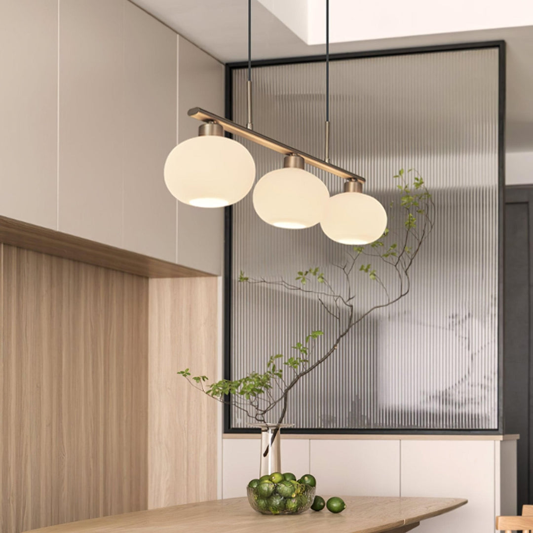 Lustra Suspension Lampe Linéaire à 3 Lumières en Forme de Globe - Neutralighting