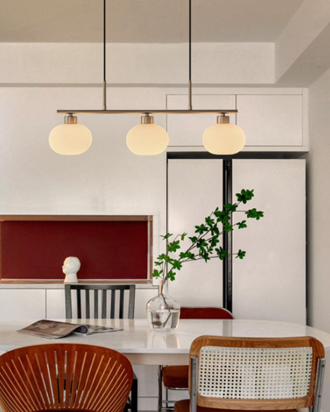 Lustra Suspension Lampe Linéaire à 3 Lumières en Forme de Globe - Neutralighting