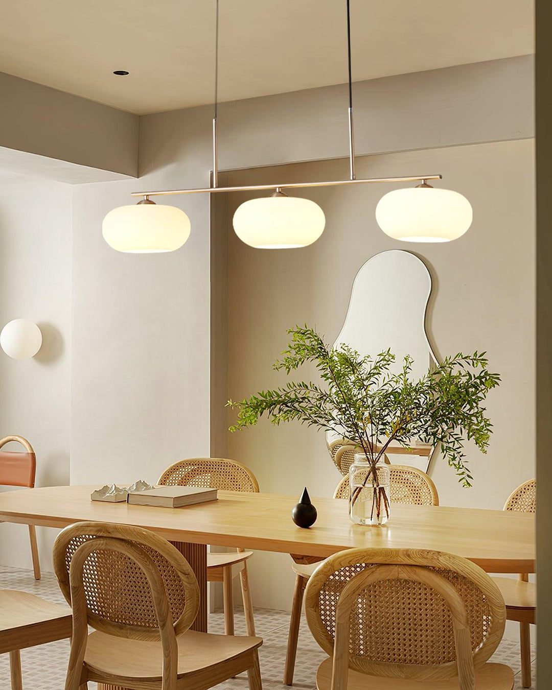 Lustra Suspension Lampe Linéaire à 3 Lumières en Forme de Globe - Neutralighting