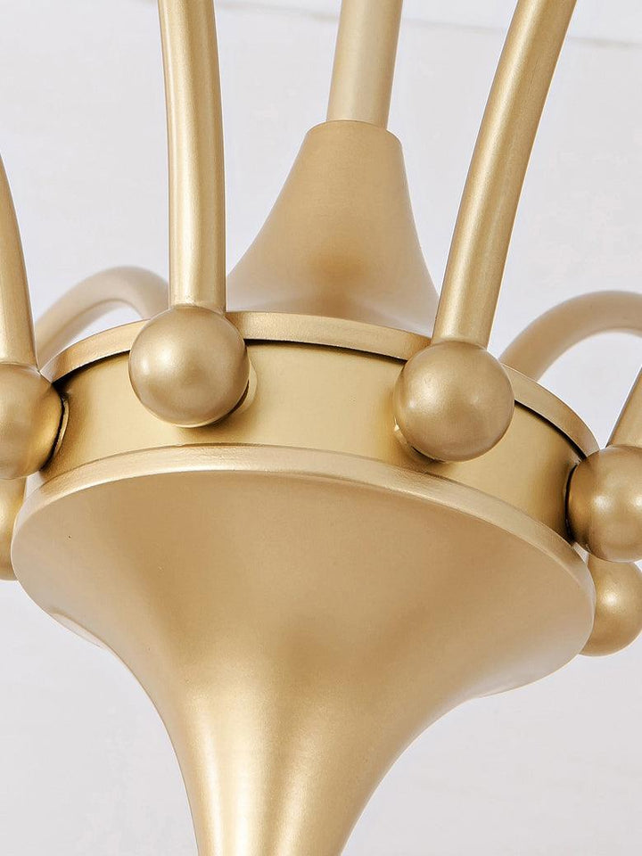 Lustra Chandelier Sculptural Verre Doré Moderne 8-Lumières - Neutralighting