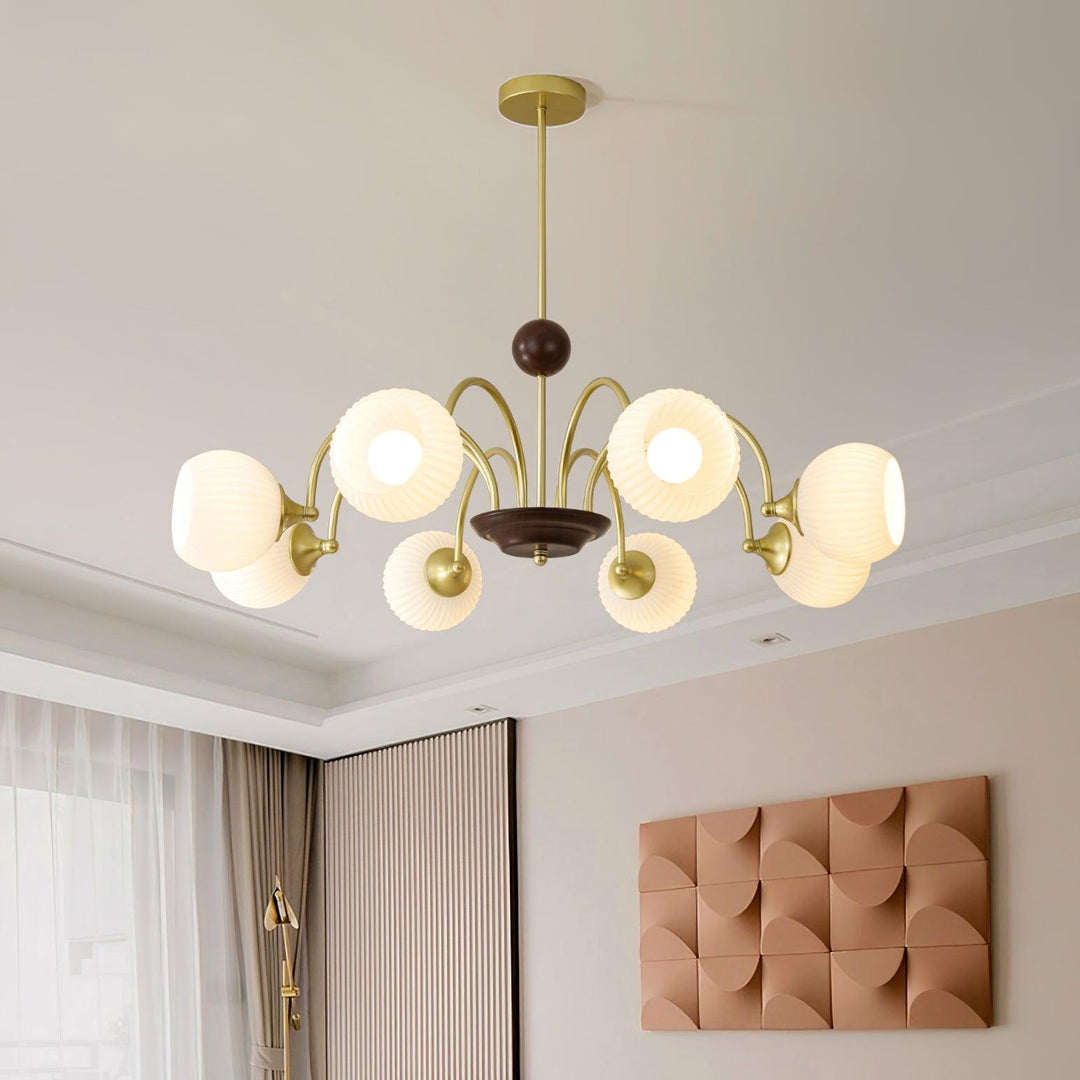 Lustra Chandelier Sculptural en Verre Canalisé - Neutralighting
