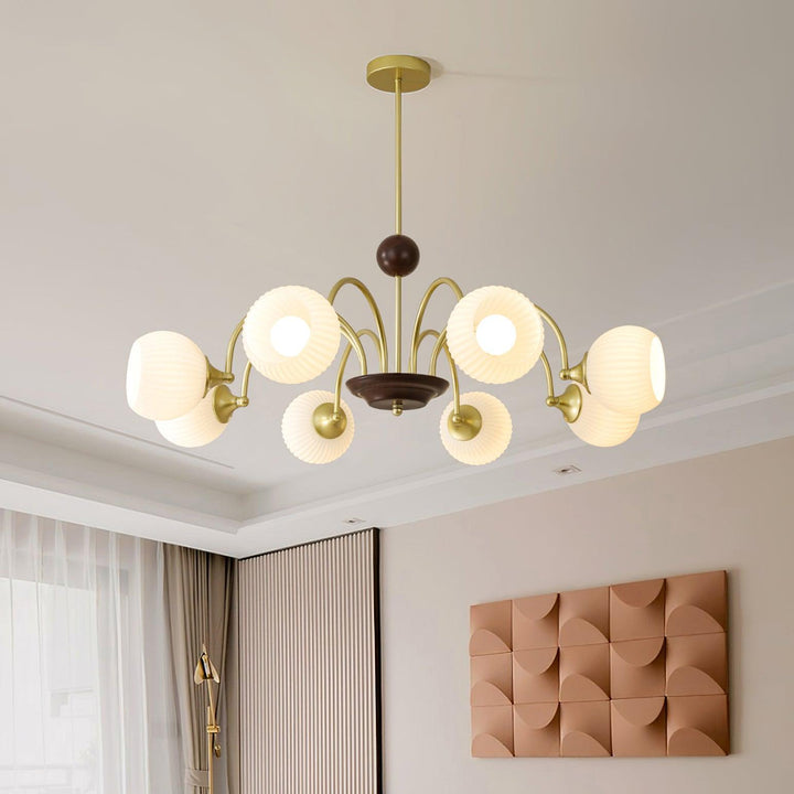 Lustra Chandelier Sculptural en Verre Canalisé - Neutralighting