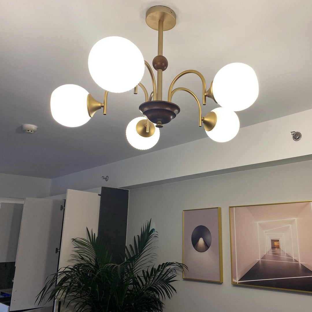 Lustra Chandelier Sculptural en Verre Canalisé - Neutralighting